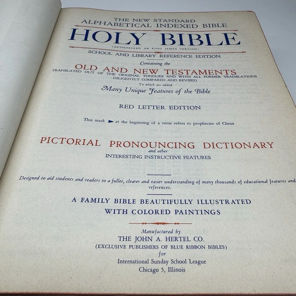 Hertel 1955 Blue Ribbon Red Letter Alphabetizing Standard Giant Edition